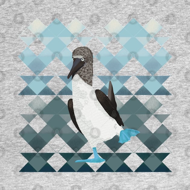 Booby Bird on Geometric Pattern by Suneldesigns